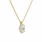 Malia Oval Halo Diamond Pendant Necklace in 18K Yellow Gold second product view