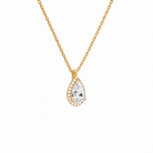 Malia Pear Halo Lab-Grown Diamond Pendant Necklace in 18K Yellow Gold, alternate product view