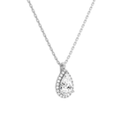 Malia Pear Halo Diamond Pendant Necklace in 18K White Gold second product view