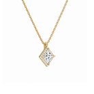 Malia Princess Halo Lab-Grown Diamond Pendant Necklace in 14K Yellow Gold, alternate product view
