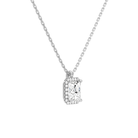 Malia Radiant Halo Diamond Pendant Necklace in Platinum second product view