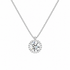 Malia Round Halo Lab-Grown Diamond Pendant Necklace in Platinum, front view