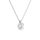 Malia Round Halo Diamond Pendant Necklace in 14K White Gold second product view