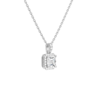 Leona Asscher Halo Accented Bail Diamond Pendant Necklace in Platinum second product view