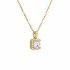 Leona Asscher Halo Accented Bail Diamond Pendant Necklace in 18K Yellow Gold second product view