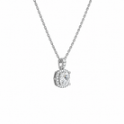 Leona Cushion Halo Accented Bail Lab-Grown Diamond Pendant Necklace in 18K White Gold, alternate product view