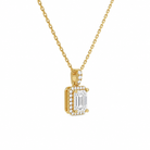Leona Emerald Halo Accented Bail Diamond Pendant Necklace in 18K Yellow Gold second product view
