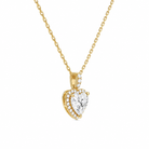 Leona Heart Halo Accented Bail Diamond Pendant Necklace in 14K Yellow Gold second product view