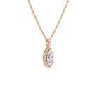 Leona Marquise Halo Accented Bail Lab-Grown Diamond Pendant Necklace in 14K Rose Gold, alternate product view