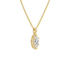 Leona Marquise Halo Accented Bail Lab-Grown Diamond Pendant Necklace in 18K Yellow Gold, alternate product view