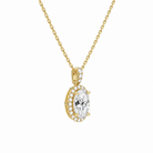 Leona Oval Halo Accented Bail Diamond Pendant Necklace in 14K Yellow Gold second product view