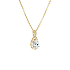 Leona Pear Halo Accented Bail Lab-Grown Diamond Pendant Necklace in 14K Yellow Gold, alternate product view