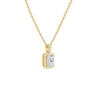Leona Radiant Halo Accented Bail Lab-Grown Diamond Pendant Necklace in 18K Yellow Gold, alternate product view