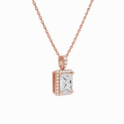 Leona Radiant Halo Accented Bail Diamond Pendant Necklace in 14K Rose Gold second product view