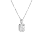 Leona Radiant Halo Accented Bail Diamond Pendant Necklace in Platinum second product view