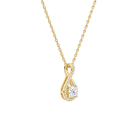 Lucina Cushion Halo Pave Twist Lab-Grown Diamond Pendant Necklace in 14K Yellow Gold, alternate product view