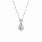 Lucina Cushion Halo Pave Twist Lab-Grown Diamond Pendant Necklace in 18K White Gold, alternate product view