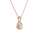 Lucina Cushion Halo Pave Twist Diamond Pendant Necklace in 14K Rose Gold second product view