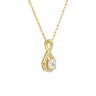Lucina Cushion Halo Pave Twist Diamond Pendant Necklace in 18K Yellow Gold second product view
