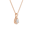 Lucina Pear Halo Pave Twist Lab-Grown Diamond Pendant Necklace in 14K Rose Gold, alternate product view