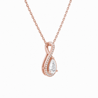 Lucina Pear Halo Pave Twist Diamond Pendant Necklace in 14K Rose Gold second product view