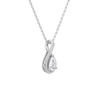 Lucina Pear Halo Pave Twist Diamond Pendant Necklace in Platinum second product view