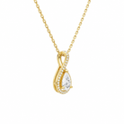 Lucina Pear Halo Pave Twist Diamond Pendant Necklace in 14K Yellow Gold second product view