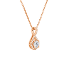 Lucina Round Halo Pave Twist Lab-Grown Diamond Pendant Necklace in 14K Rose Gold, alternate product view