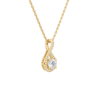 Lucina Round Halo Pave Twist Lab-Grown Diamond Pendant Necklace in 18K Yellow Gold, alternate product view