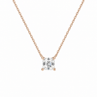 Solenne Asscher Solitaire Lab-Grown Diamond Necklace in 14K Rose Gold, front view