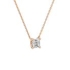 Solenne Asscher Solitaire Lab-Grown Diamond Necklace in 14K Rose Gold, alternate product view