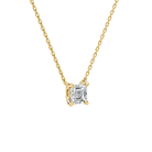 Solenne Asscher Solitaire Lab-Grown Diamond Necklace in 14K Yellow Gold, alternate product view