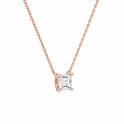 Solenne Asscher Solitaire Diamond Necklace in 14K Rose Gold second product view