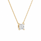 Solenne Asscher Solitaire Diamond Necklace in 18K Yellow Gold second product view