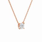 Solenne Cushion Solitaire Lab-Grown Diamond Necklace in 14K Rose Gold, alternate product view