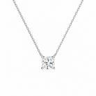 Solenne Cushion Solitaire Lab-Grown Diamond Necklace in 14K White Gold, front view