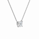 Solenne Cushion Solitaire Lab-Grown Diamond Necklace in 18K White Gold, alternate product view