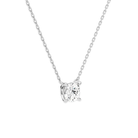 Solenne Cushion Solitaire Diamond Necklace in Platinum second product view