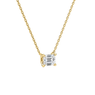 Solenne Emerald Solitaire Lab-Grown Diamond Necklace in 18K Yellow Gold, alternate product view