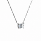 Solenne Emerald Solitaire Lab-Grown Diamond Necklace in Platinum, alternate product view