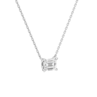 Solenne Emerald Solitaire Diamond Necklace in 18K White Gold second product view