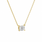 Solenne Emerald Solitaire Diamond Necklace in 18K Yellow Gold second product view