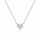 Solenne Heart Solitaire Lab-Grown Diamond Necklace in 14K Rose Gold, front view