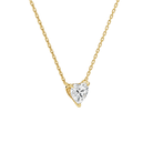 Solenne Heart Solitaire Lab-Grown Diamond Necklace in 18K Yellow Gold, alternate product view