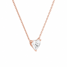 Solenne Heart Solitaire Diamond Necklace in 14K Rose Gold second product view