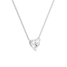 Solenne Heart Solitaire Diamond Necklace in 18K White Gold second product view