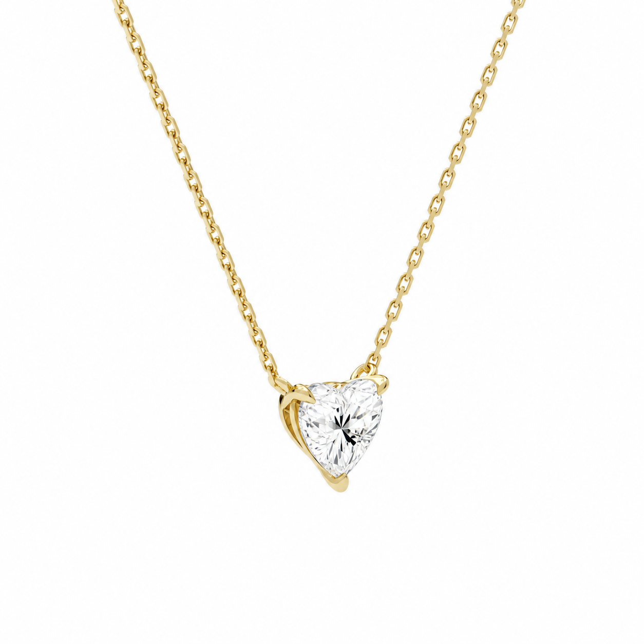 Solenne Heart Solitaire Diamond Necklace in 14K Yellow Gold second product view