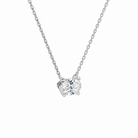 Solenne Oval Solitaire Lab-Grown Diamond Necklace in 14K White Gold, alternate product view