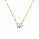 Solenne Oval Solitaire Lab-Grown Diamond Necklace in 14K Yellow Gold, front view