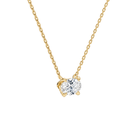 Solenne Oval Solitaire Lab-Grown Diamond Necklace in 14K Yellow Gold, alternate product view